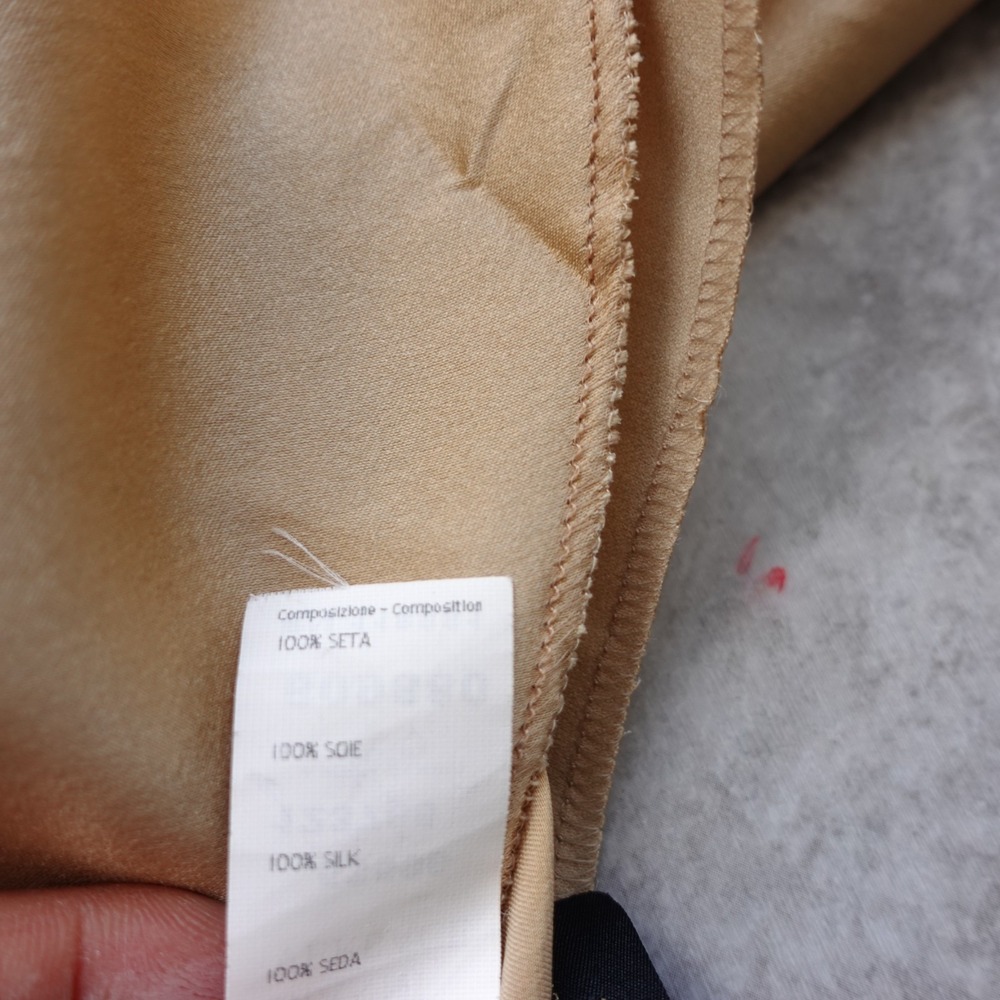 GIANNI VERSACE Dress Womens 44 M 8 Gold Silk Slip Cocktail Flowy Italian Luxury - Picture 15 of 16